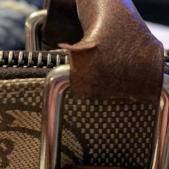 Dooney & Bourke Brown/Tan Signature Canvas Leather Purse - Picture 12 of 16